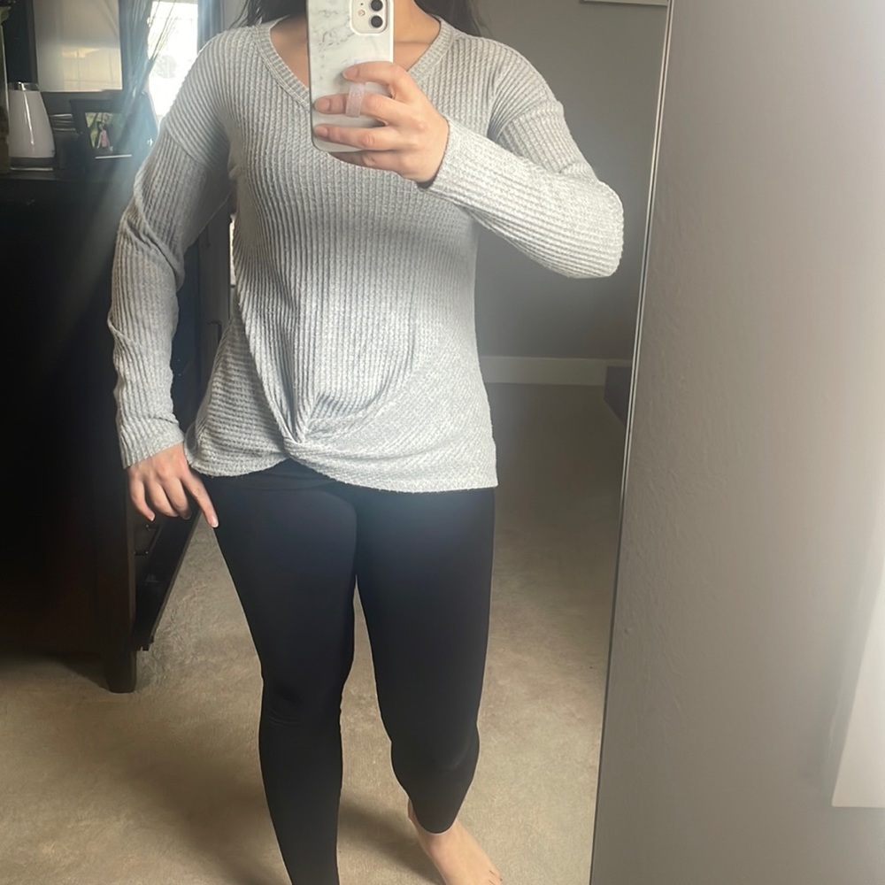 Grey waffle knit